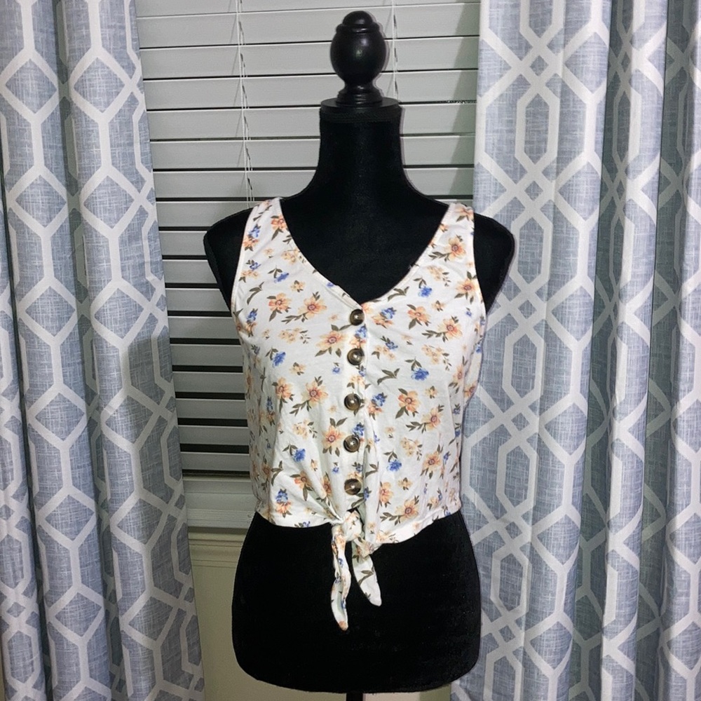 American Eagle|| tie front tank top
